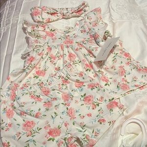 Laura Ashley Pink Floral Kids Matching Set